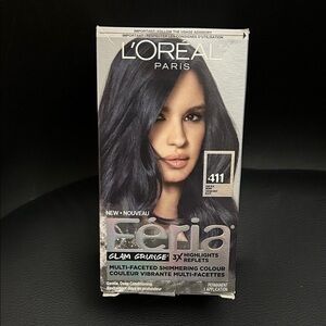NEW 🆕 L'Oreal Feria Glam Grunge Hair Color 411 Dark Blue Brown